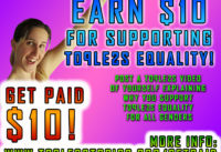 Get paid $10 for Supporting Topless Equality!