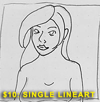 $10: single-subject black and white digital line art